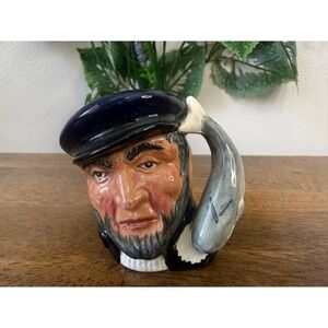 Royal Doulton Captain Ahab D6522 Character Jug Toby Mug 1958 Small England Decor